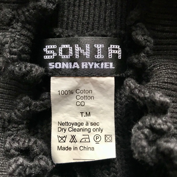 SOLD! Sonia Rykiel Black Cotton Knit Skirt~Med - Picture 2 of 4